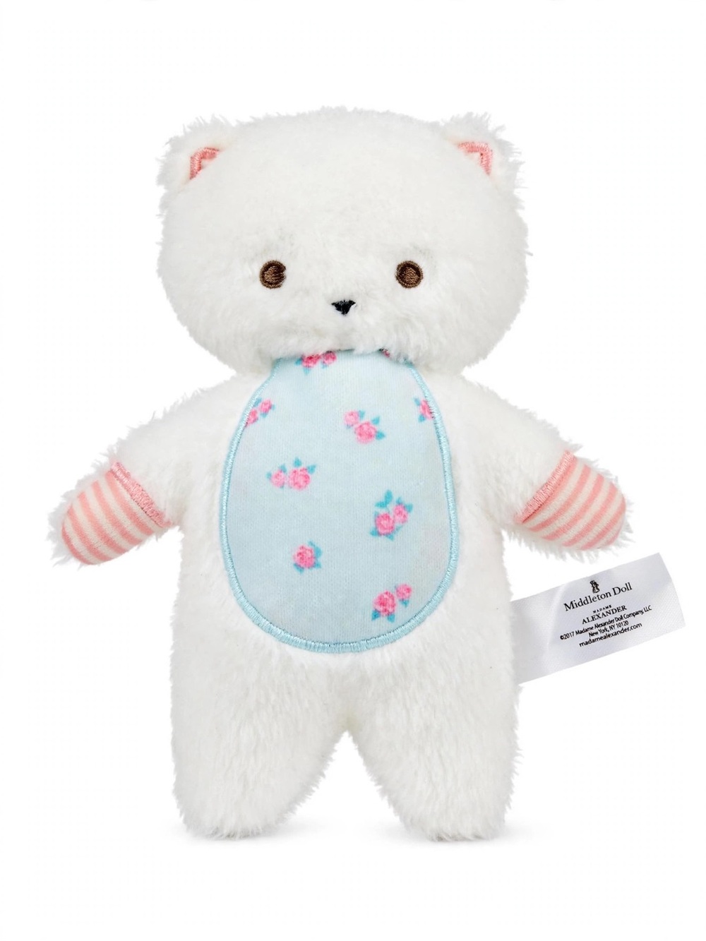 Madame Alexander Middleton Doll White Bear Plush w/ Blue Floral Bib 2017 6”